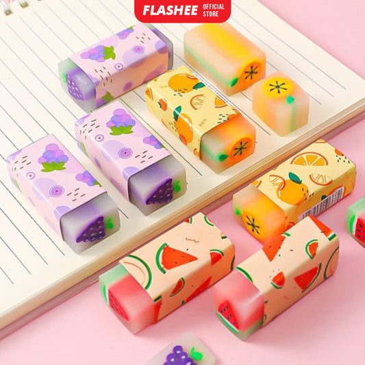 Flashee Penghapus Pensil Karakter Eraser Penghapus Karet Motif Buah Animal Karakter Sanrio Lucu