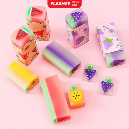 Flashee Penghapus Pensil Karakter Eraser Penghapus Karet Motif Buah Animal Karakter Sanrio Lucu