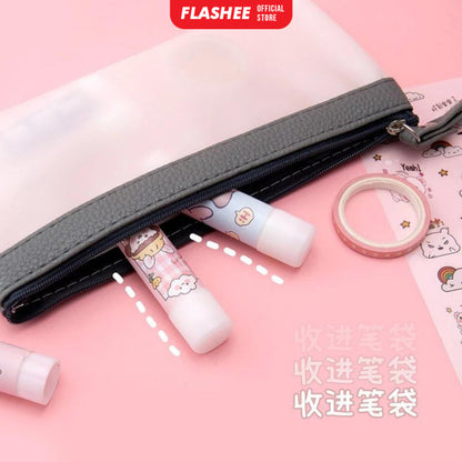 Flashee Lem Perekat Kertas Glue Stick Batang Putar Motif Lucu Lem Kertas Stick