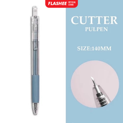 Flashee Cutter Pen Pisau Pulpen Ukir Kertas Mini Pen Cutter Pena Pisau