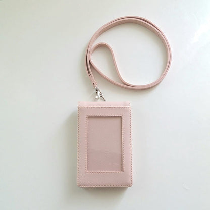 Flashee Lanyard ID Card Holder Harper Lanyard Name Tag Kulit Dua Sisi Bolak Balik Mika Kancing