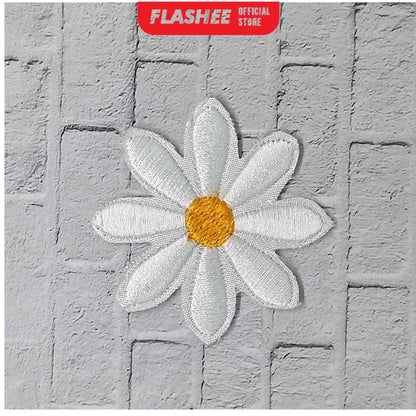 Flashee Patch Bordir Karakter Bunga Melati Patch Bordir Tempel Patch Setrika