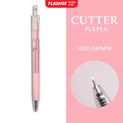 Flashee Cutter Pen Pisau Pulpen Ukir Kertas Mini Pen Cutter Pena Pisau