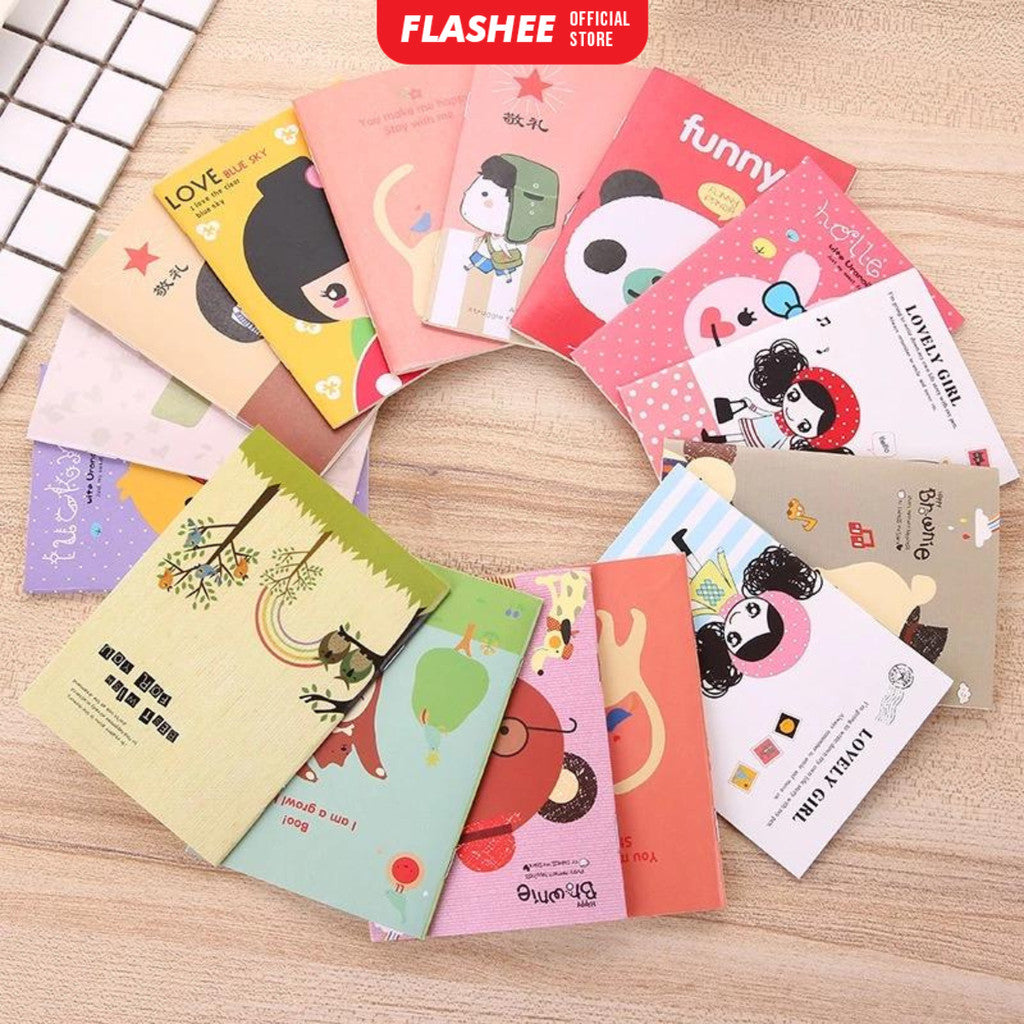 Flashee Buku Kecil Catatan A6 Notepad Mini Motif Kartun 18 Lembar Kertas