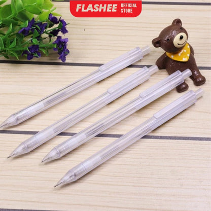 Flashee Pensil Mekanik Transparan 0.5 mm Aesthetic Korean Muji Style Mechanical Isi Ulang