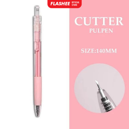 Flashee Cutter Pen Pisau Pulpen Ukir Kertas Mini Pen Cutter Pena Pisau