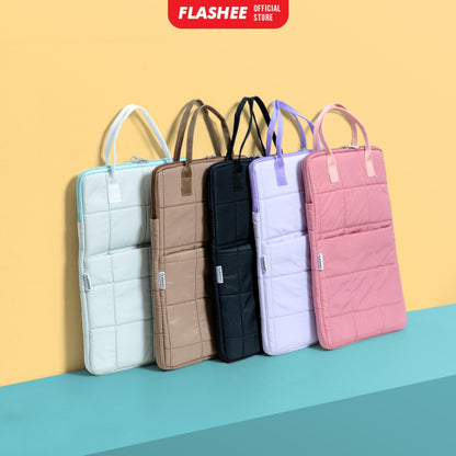 Flashee Tas Laptop Jinjing Waterproof  Bahan Puffy Sleeve Cover Laptop 14 Inch
