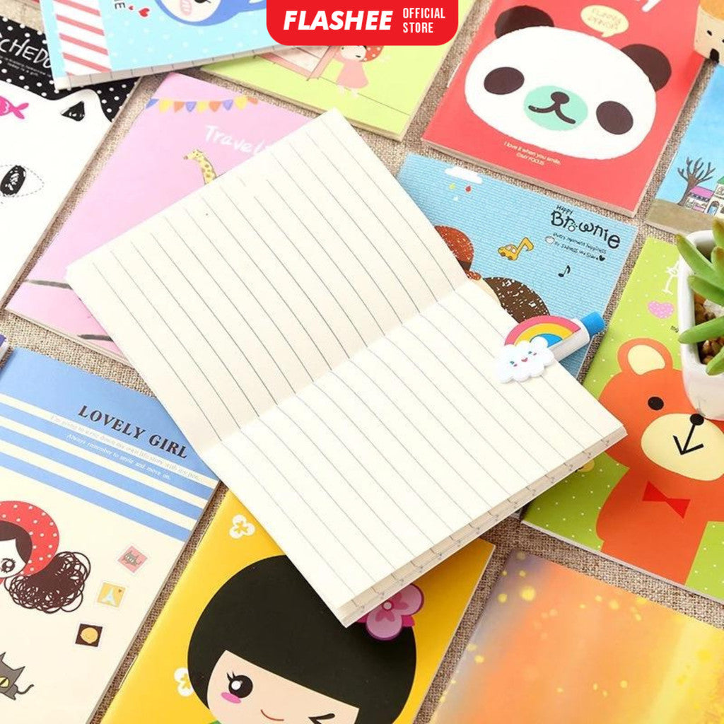 Flashee Buku Kecil Catatan A6 Notepad Mini Motif Kartun 18 Lembar Kertas