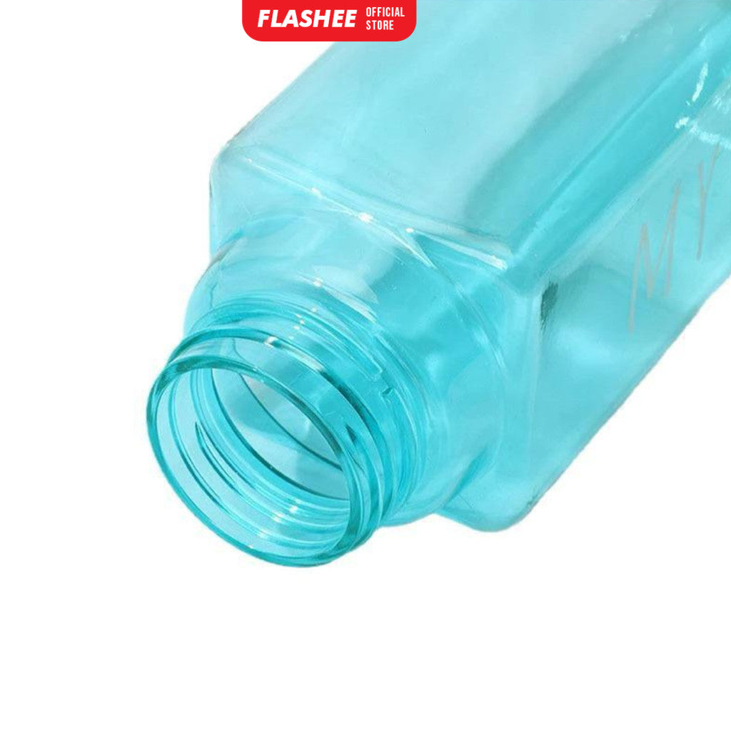 Flashee My Bottle Kotak Botol Minum Transparan 500ml Botol Persegi Plastik