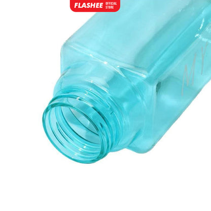Flashee My Bottle Kotak Botol Minum Transparan 500ml Botol Persegi Plastik