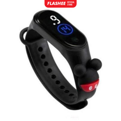 Flashee Jam Tangan Pippa Digital Elektronik Tahan Air Led Rubber Motif Jam Tangan Anak Wanita Laki