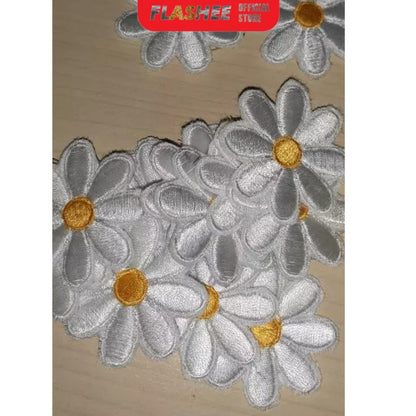 Flashee Patch Bordir Karakter Bunga Melati Patch Bordir Tempel Patch Setrika