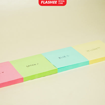Flashee Sticky Note Polos Memo Stick 100 Sheets Kertas Sticky Notes Tempel Buku Tulis Organizer