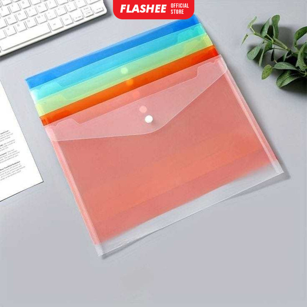Flashee Map Folder Plastik Kancing Map Berkas F4 Map Dokumen Aesthetic