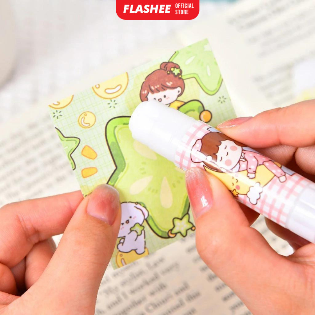 Flashee Lem Perekat Kertas Glue Stick Batang Putar Motif Lucu Lem Kertas Stick