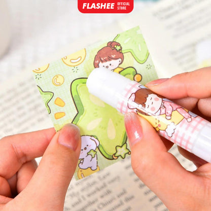 Flashee Lem Perekat Kertas Glue Stick Batang Putar Motif Lucu Lem Kertas Stick
