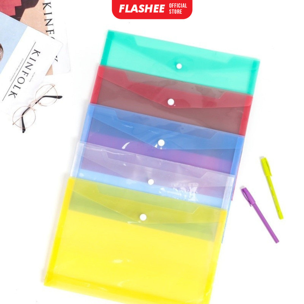 Flashee Map Folder Plastik Kancing Map Berkas F4 Map Dokumen Aesthetic