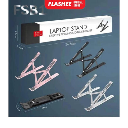 Flashee Stand Laptop Notebook Lipat Portable Anti Slip Alas Brakets Pendingin Stand Holder Laptop
