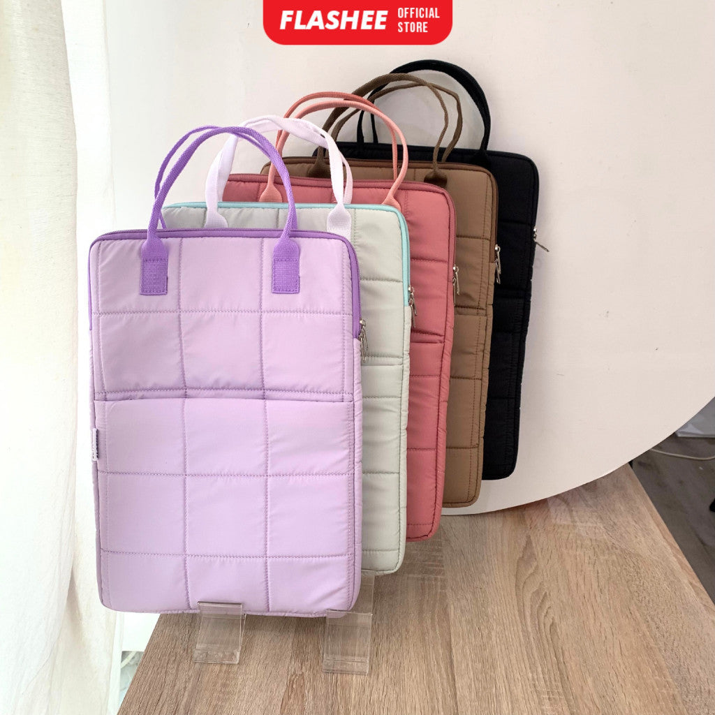 Flashee Tas Laptop Jinjing Waterproof  Bahan Puffy Sleeve Cover Laptop 14 Inch