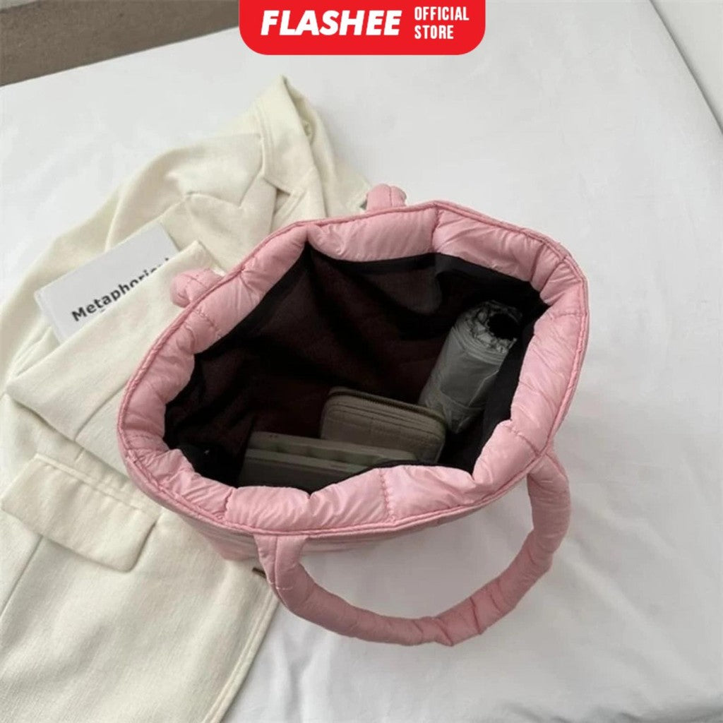 Flashee Puffy Bag Karen Tote Bag Resleting Tas Wanita Tas Laptop Kekinian Tas Kuliah