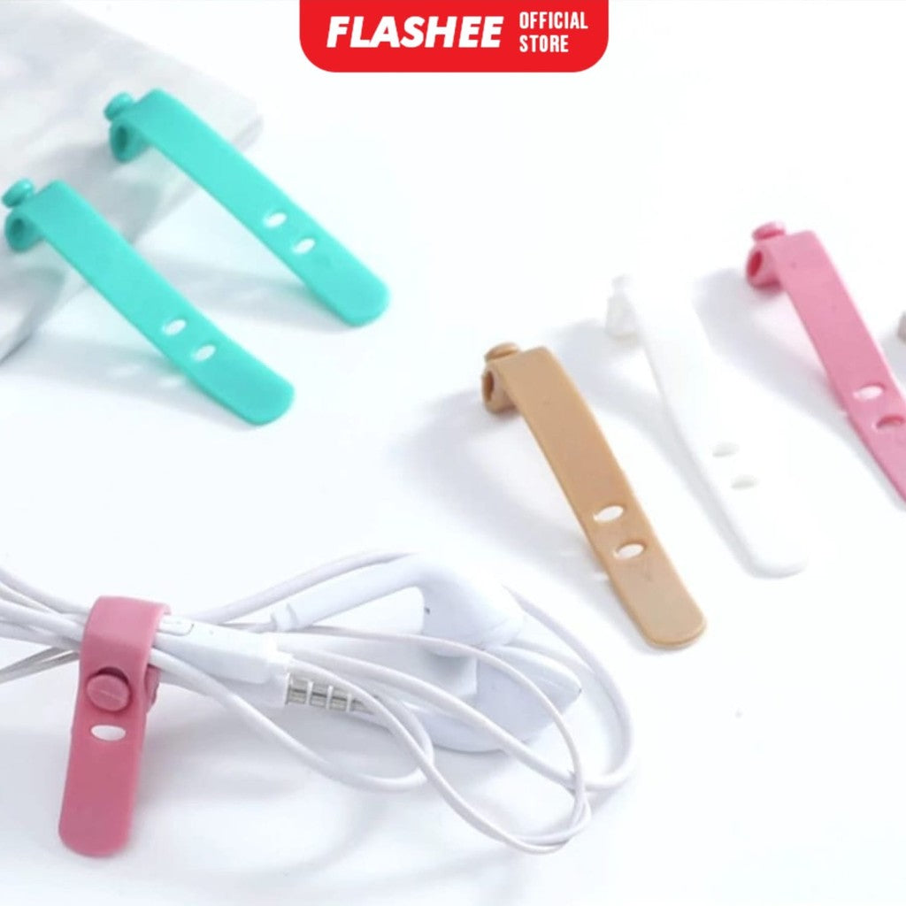 Flashee Tali Pengikat Kabel Karet Pengikat Kabel Charger Hp Universal Serbaguna Bahan Silikon
