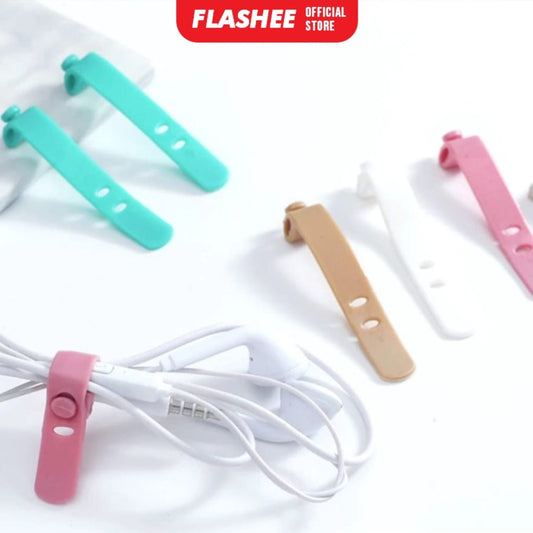 Flashee Tali Pengikat Kabel Karet Pengikat Kabel Charger Hp Universal Serbaguna Bahan Silikon