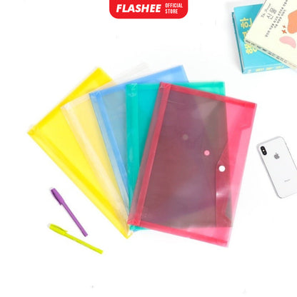 Flashee Map Folder Plastik Kancing Map Berkas F4 Map Dokumen Aesthetic