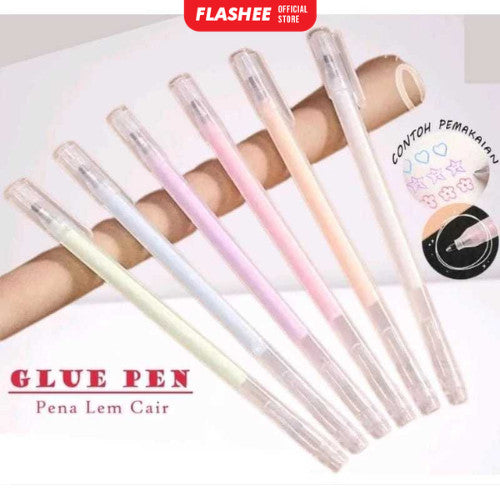 Flashee Pulpen Lem Cair Glue Pen Colour Lem Kertas Cepat Kering Lem Cair Anti Bocor Bentuk Pulpen