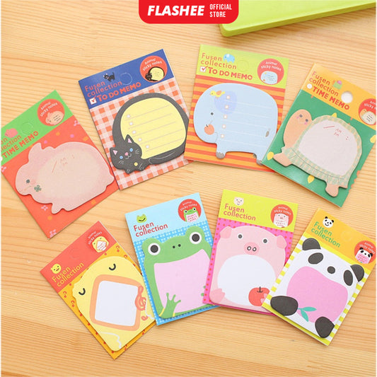 Flashee Sticky Notes Animal Lucu Memo Penanda Buku Stationery Sticky Note Hewan