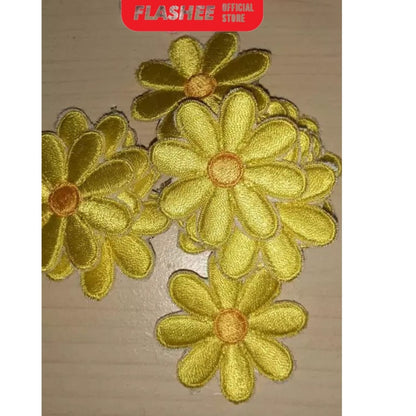 Flashee Patch Bordir Karakter Bunga Melati Patch Bordir Tempel Patch Setrika