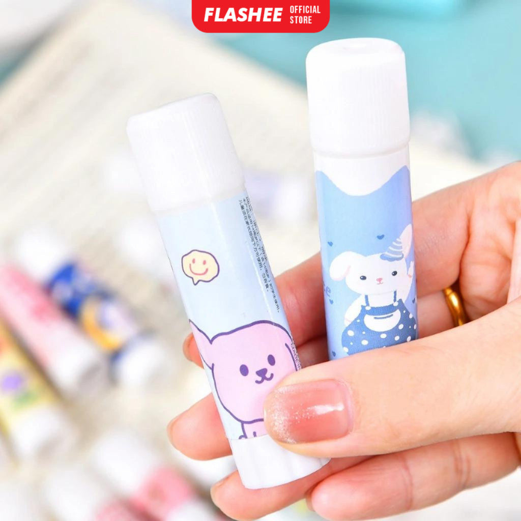 Flashee Lem Perekat Kertas Glue Stick Batang Putar Motif Lucu Lem Kertas Stick