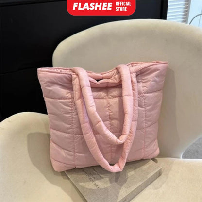 Flashee Puffy Bag Karen Tote Bag Resleting Tas Wanita Tas Laptop Kekinian Tas Kuliah