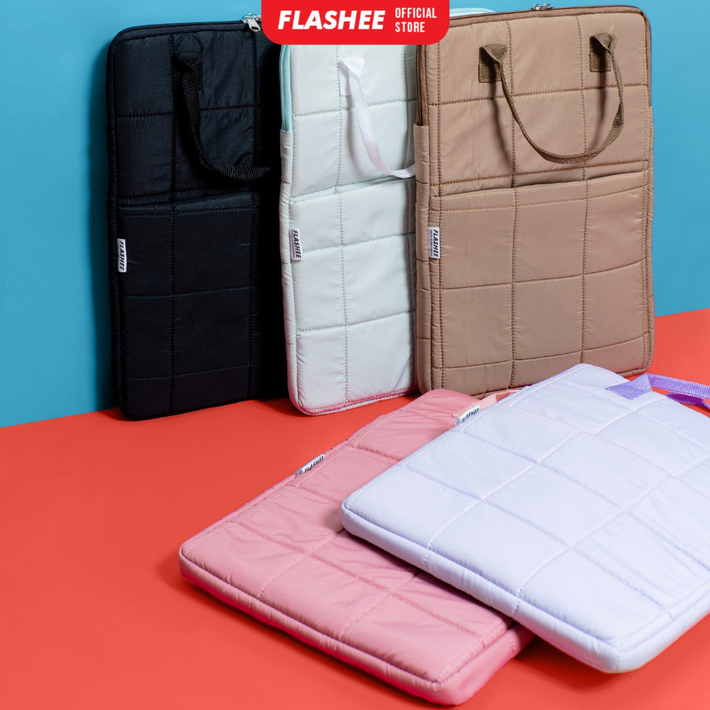 Flashee Tas Laptop Jinjing Waterproof  Bahan Puffy Sleeve Cover Laptop 14 Inch