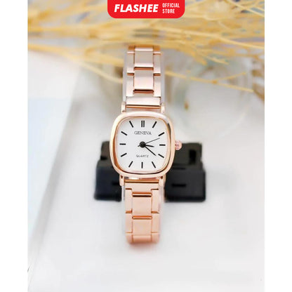 Flashee Jam Tangan Millie Wanita Analog Quartz Casual Jam Tangan Digital Strap Rantai Stainless