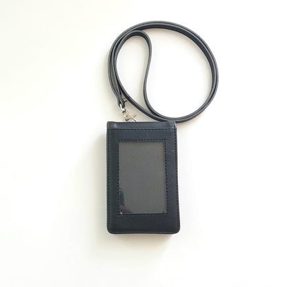 Flashee Lanyard ID Card Holder Harper Lanyard Name Tag Kulit Dua Sisi Bolak Balik Mika Kancing