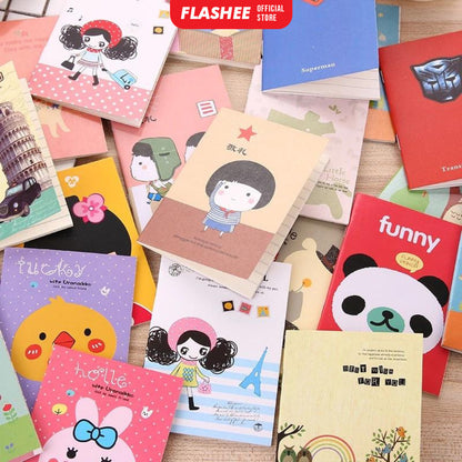 Flashee Buku Kecil Catatan A6 Notepad Mini Motif Kartun 18 Lembar Kertas