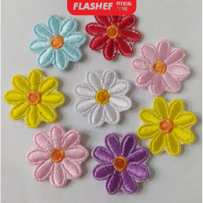 Flashee Patch Bordir Karakter Bunga Melati Patch Bordir Tempel Patch Setrika