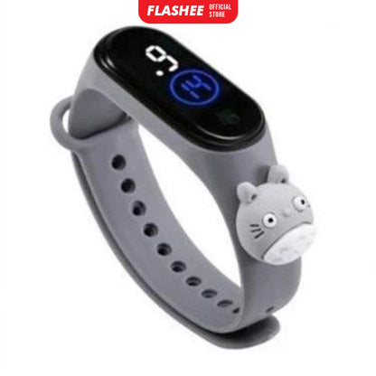Flashee Jam Tangan Pippa Digital Elektronik Tahan Air Led Rubber Motif Jam Tangan Anak Wanita Laki