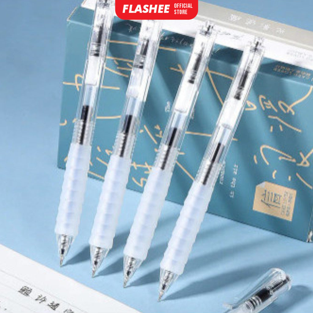 Flashee Pulpen Gel Mekanik Pena Gel Simple Pen Tinta Hitam 0.5mm Aesthetic