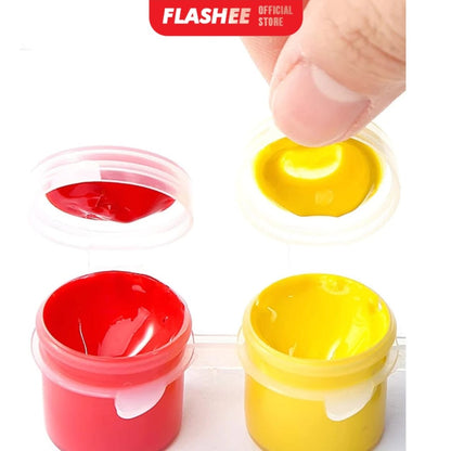 Flashee 1 Set Cat Lukis Akrilik Mini Ukuran 3 ml 12 Warna Cat Akrilik Kanvas Lukisan Kanvas