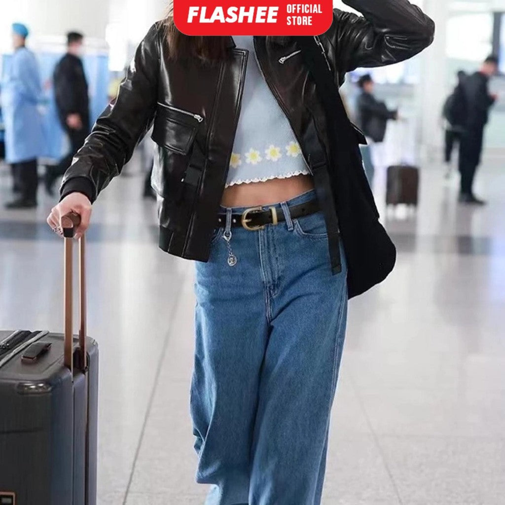 Flashee Ikat Pinggang Wanita Casual Bahan Pu Belt