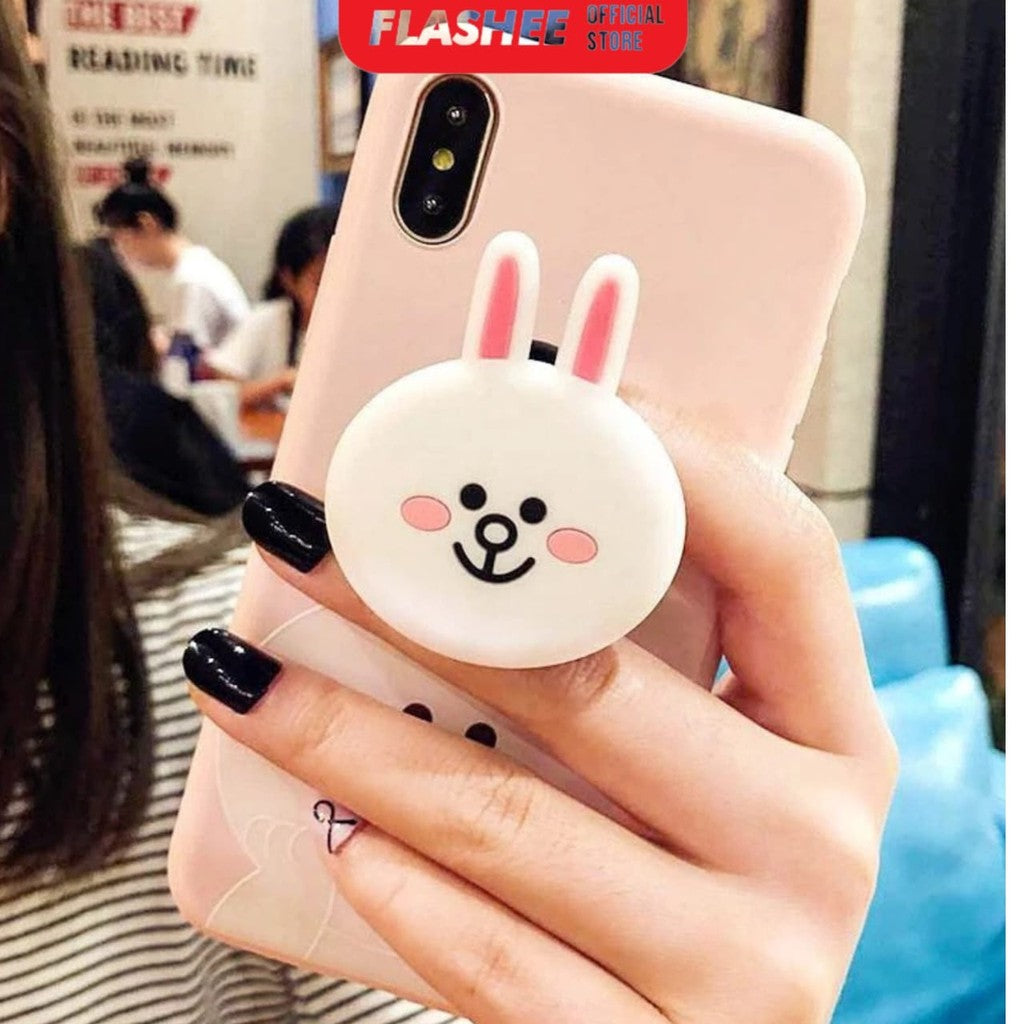 Flashee Pop Socket Karakter Lucu Motif Bear Grip Aksesoris Handphone Lucu Phone Holder 3D