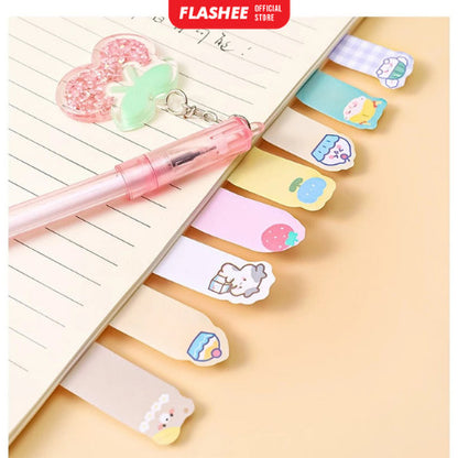 Flashee Sticky Notes Karakter 8IN1 Tempelan Kertas Catatan Pembatas Buku Karakter Penanda Buku