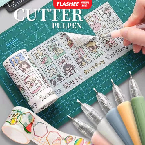 Flashee Cutter Pen Pisau Pulpen Ukir Kertas Mini Pen Cutter Pena Pisau