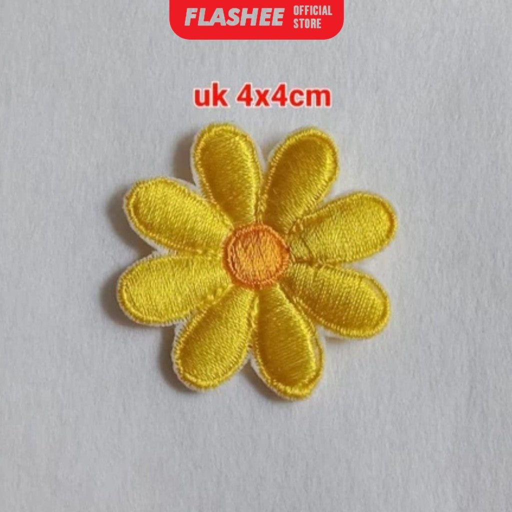 Flashee Patch Bordir Karakter Bunga Melati Patch Bordir Tempel Patch Setrika