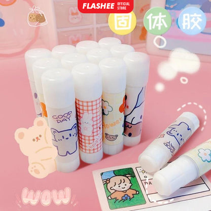 Flashee Lem Perekat Kertas Glue Stick Batang Putar Motif Lucu Lem Kertas Stick