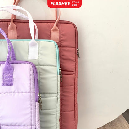 Flashee Tas Laptop Jinjing Waterproof  Bahan Puffy Sleeve Cover Laptop 14 Inch