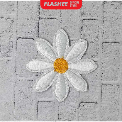 Flashee Patch Bordir Karakter Bunga Melati Patch Bordir Tempel Patch Setrika