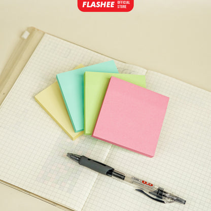 Flashee Sticky Note Polos Memo Stick 100 Sheets Kertas Sticky Notes Tempel Buku Tulis Organizer