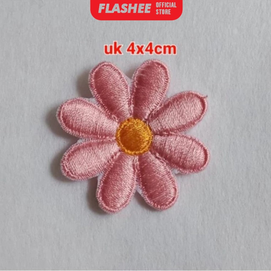 Flashee Patch Bordir Karakter Bunga Melati Patch Bordir Tempel Patch Setrika